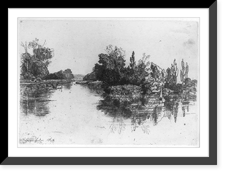 Historic Framed Print, The Island Opposite Boyle's Farm,  17-7/8" x 21-7/8"