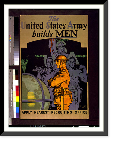 The United States Army builds men. Apply nearest recruiting office. Herbert Paus, Vintage Poster