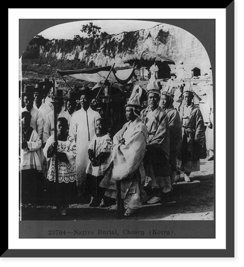 Historic Framed Print, Native burial, Chosen (Korea),  17-7/8" x 21-7/8"