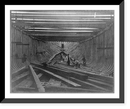 Ship building scenes at Wilmington(?), Del., 1892: Interior of ship, Vintage Poster