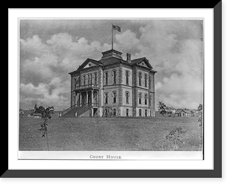 Historic Framed Print, Courthouse, Valley City, North Dakota,  17-7/8" x 21-7/8"