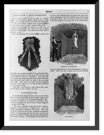 4 cuts of Powell's cremation illusion, Antique Print