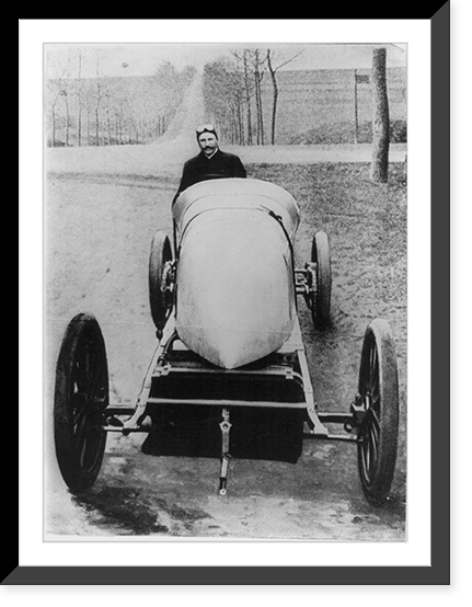 Henry Fournier in his racer automobile, Antique Print