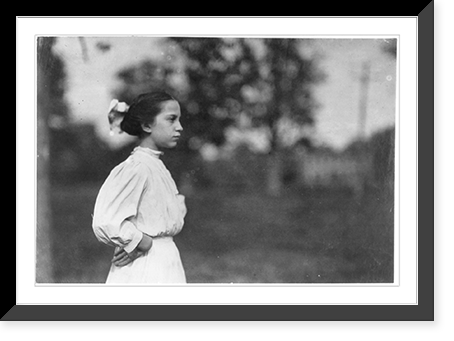 Lumina Demarais, admitted 12 years old Been doffing in Spring Mill all summer. Location: Winchendon, Massachusetts, Vintage Print