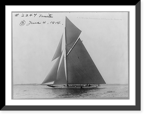 Historic Framed Print, [Sailing yachts on water: VANITE],  17-7/8" x 21-7/8"