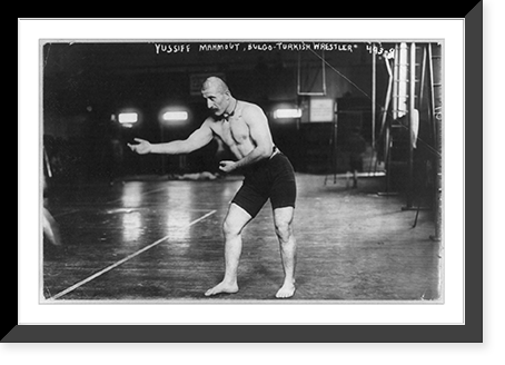 Yussiff Mahmout, Bulgo - Turkish wrestler, will meet Gotch who beat Hachen-Schmidt, Antique Poster