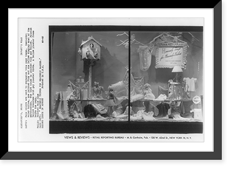 Retail store window displays of clothing for infants, Historic Print