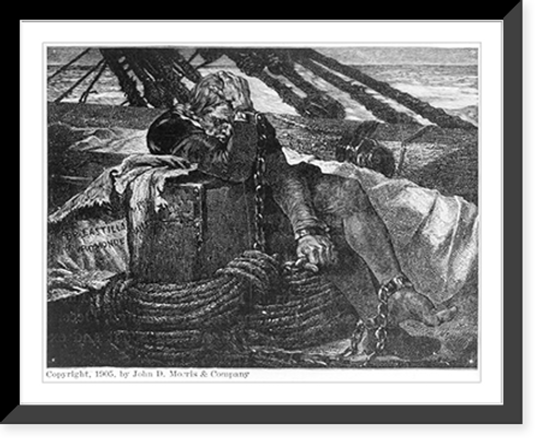 Historic Framed Print, Columbus returning to Spain in chains [on board ship],  17-7/8" x 21-7/8"