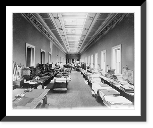 Historic Framed Print, Library of Congress, Map Division, quarters, north curtain, second floor,  17-7/8" x 21-7/8"