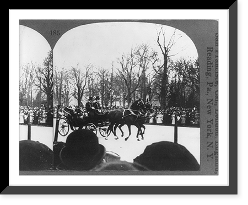 Historic Framed Print, Poincare and Wilson in Paris [in carriage drawn by two horses],  17-7/8" x 21-7/8"