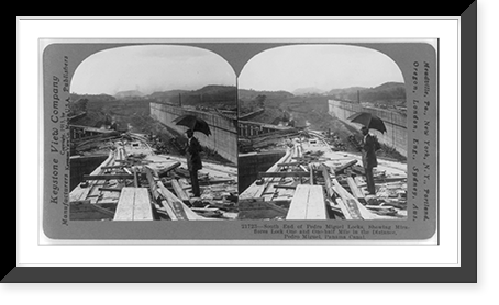 South end of Pedro Miguel locks, showing Miraflores Lock one and one-half mile in the distance, Pedro Miguel, Panama Cnaal Classic, Vintage Wall Art