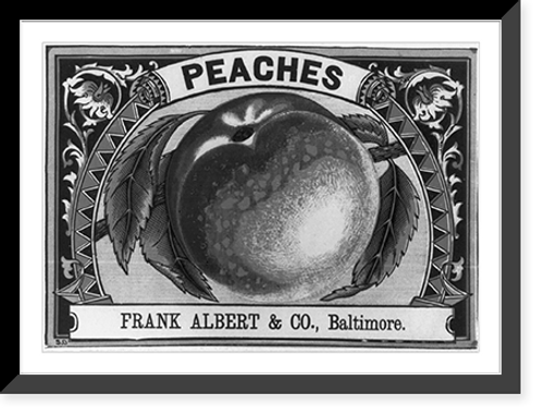 Historic Framed Print, Peaches, Frank Albert & Co., Baltimore,  17-7/8" x 21-7/8"