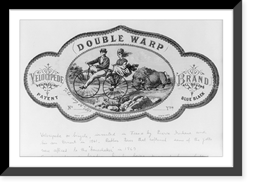 Historic Framed Print, Double-warp Velocipede Brand,  17-7/8" x 21-7/8"