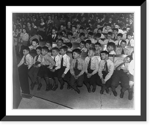 Historic Framed Print, [Audience of small boys in kinickers and ties],  17-7/8" x 21-7/8"