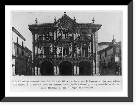 Facade of palace of Senor de Onate in Guipuzcoa, Spain, Vintage Poster