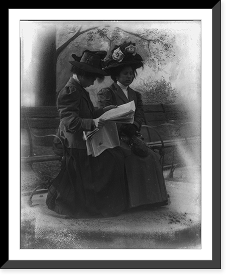 Searching the morning papers for a job! Classic, Antique Print
