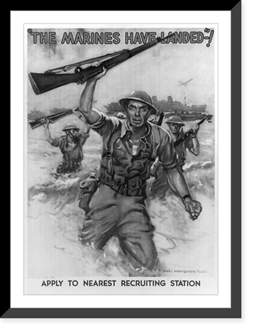 Historic Framed Print, The Marines have landed!,  17-7/8" x 21-7/8"