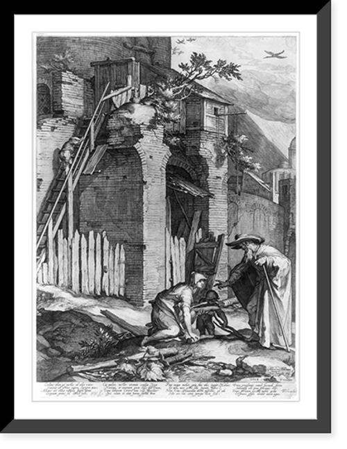 Historic Framed Print, [The prophet Elia with the widow of Sarepta],  17-7/8" x 21-7/8"