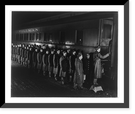 Transporting US Army troops in Pullman cars - 7 Classic, Historic Print