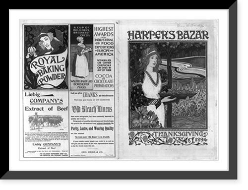 Historic Framed Print, Harper's Bazaar. Thanksgiving 1894.Louis J. Rhead.,  17-7/8" x 21-7/8"
