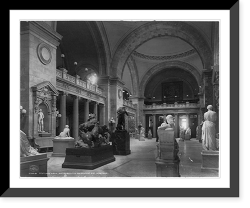 Historic Framed Print, Statuary Hall, Metropolitan Museum of Art, New York City,  17-7/8" x 21-7/8"