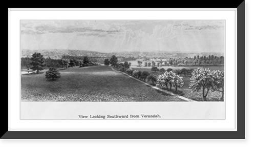 Historic Framed Print, View looking southward from verandah,  17-7/8" x 21-7/8"