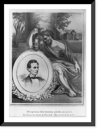 Historic Framed Print, Diogenes his lantern needs no more, an honest man is found! the search is oe'r,  17-7/8" x 21-7/8"