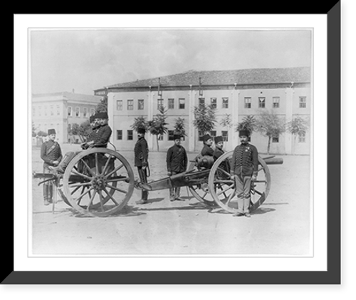 Historic Framed Print, [Students of the artillery school (Imperial School of Artillery) being drilled with the artillery].Abdullah Fr&egrave;res, Constantinople.,  17-7/8" x 21-7/8"