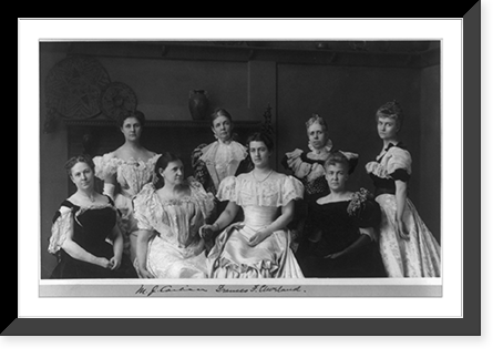 Historic Framed Print, [Mrs. Frances F. Cleveland and wives of members of Cleveland Cabinet posed in Frances B. Johnston's studio, 1332 V. St., N.W., Washington, D.C.],  17-7/8" x 21-7/8"