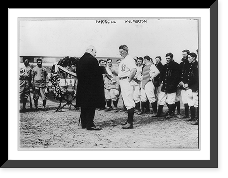Historic Framed Print, [Frank Farrell, Yankee president, making presentation to Harry Wolverton and Yankee players (baseball)],  17-7/8" x 21-7/8"