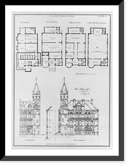 Plans for exteriors and interiors - 2, Vintage Poster