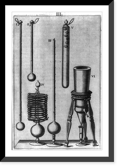 Illus. of six different weather measuring instruments, Antique Wall Art