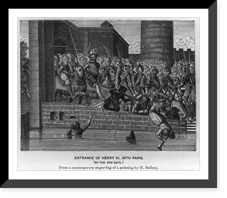 Entrance of Henry IV, into Paris, by the new gate, Vintage Print