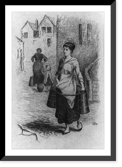 Women carrying water containers Classic, Vintage Wall Art