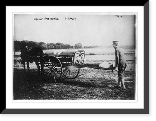 Historic Framed Print, Ambulances - Gallop ambulance, U.S. Army,  17-7/8" x 21-7/8"