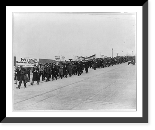 Historic Framed Print, Hunger marchers" advance on Washington",  17-7/8" x 21-7/8"