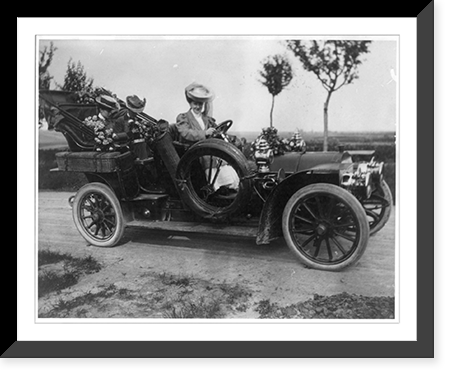 Three women, possibly members of the McAdoo family, posed in automobile Classic, Antique Print