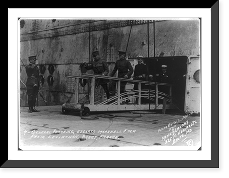 General Pershing escorts Marshall Foch from LEVIATHAN, Brest, France, Historic Reproduction