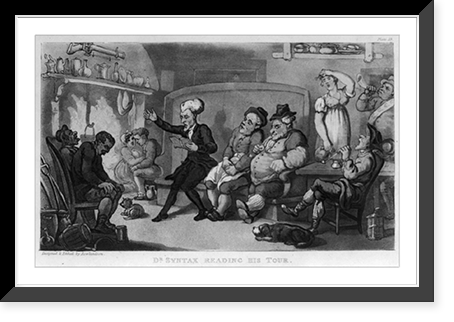 Dr. Syntax reading his tour, Antique Poster