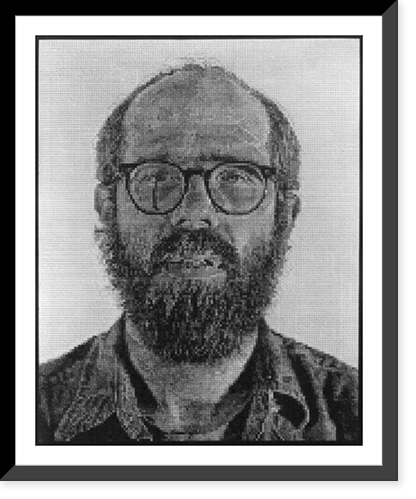 Self portrait - white ink Classic, Vintage Print