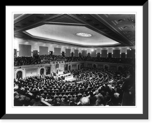 Historic Framed Print, [House Chambers with Congress in session, 1949 - U.S. Capitol],  17-7/8" x 21-7/8"