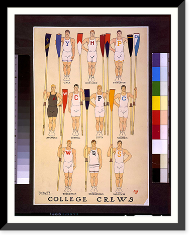 Historic Framed Print, College crews,  17-7/8" x 21-7/8"
