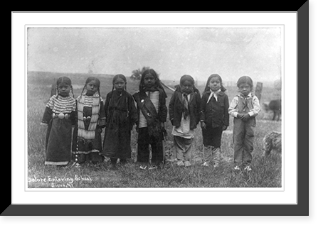 Hampton Institute, Hampton, Va. - before entering school - seven Indian children of uneducated parents, Antique Poster