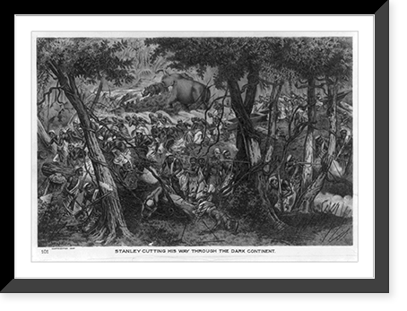 Antique Photo Print - Stanley cutting his way through the dark continent