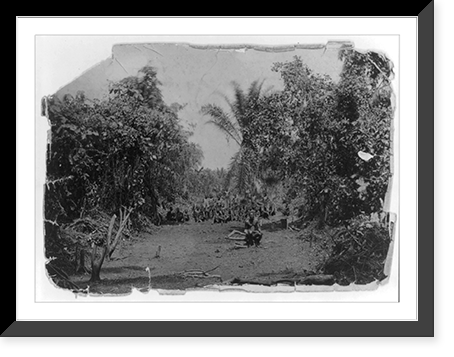 Women clearing path through forest, Africa, Antique Poster