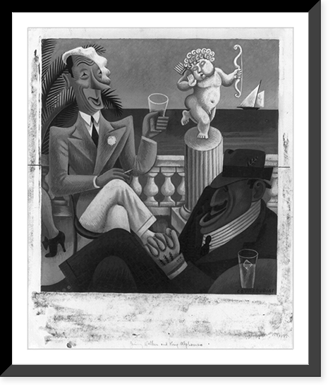 Jimmy Walker and King Alphonso of Naples.Covarrubias, Vintage Poster