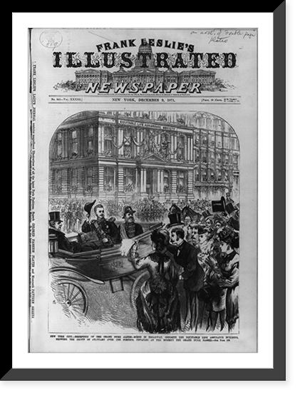 The Grand Duke Alexis in carriage, tipping hat, during reception in New York City, Antique Wall Art