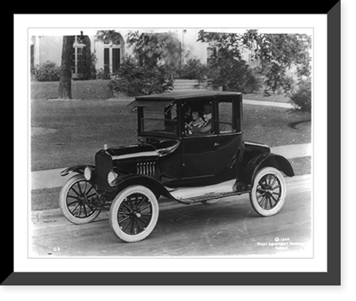 Historic Framed Print, Quarter-front view - Ford coupe no. C-3,  17-7/8" x 21-7/8"