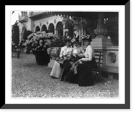 Pan-American Exposition, Buffalo, N.Y., 1901: 3 women seated on bench, Antique Wall Art