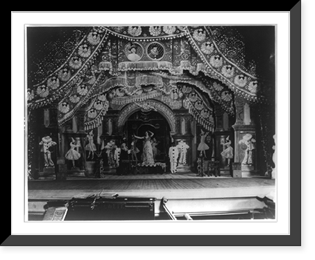 Elaborate stage setting for magic act of Alexander Hermann, Historic Print